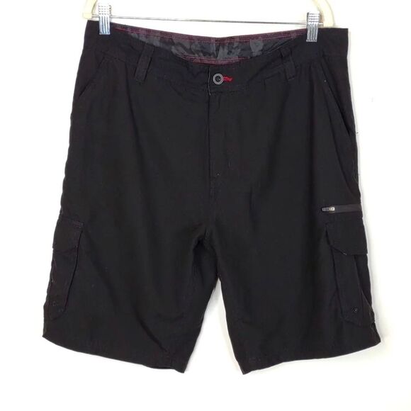 Burnside Black Cargo Shorts size Waist 34 - Picture 1 of 16